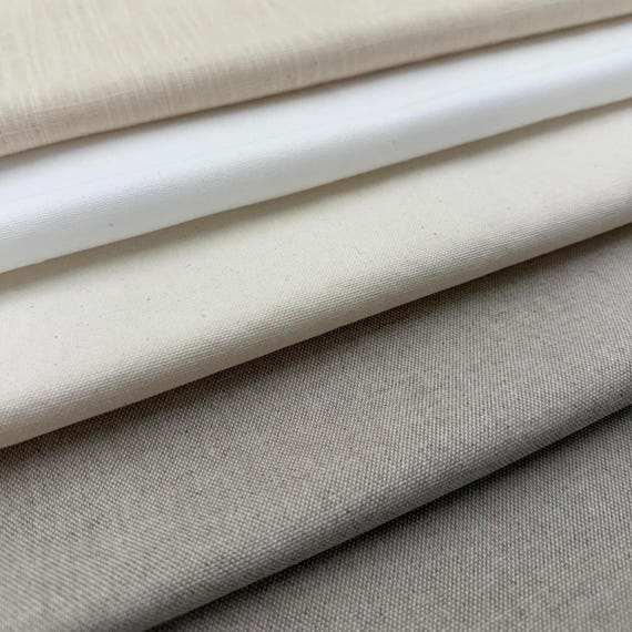Beige Natural Cotton Linen Fabric for Pillow Backing Bulk Price Medium Weight Neutral Home Decor Textile DIY Sewing Craft Material Durable