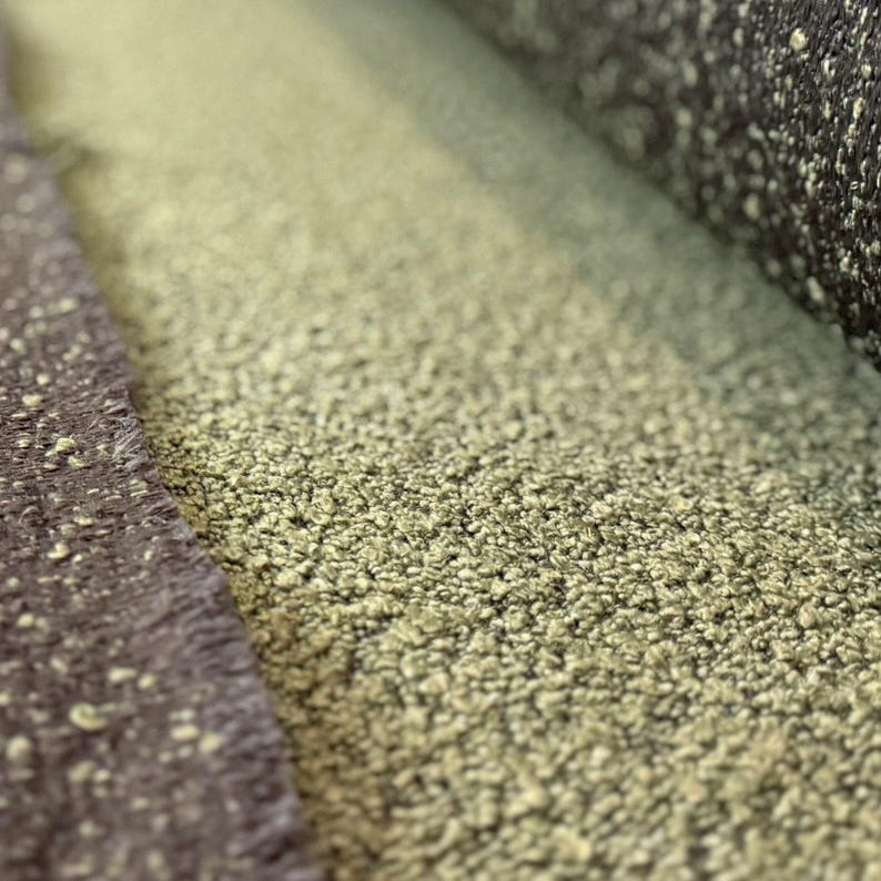 Boucle Fabric Moss Upholstery Textile Olive Nubbly Textured Green Chunky Bench Furnishing Material High Performance Upholstery Yardage Green image 8