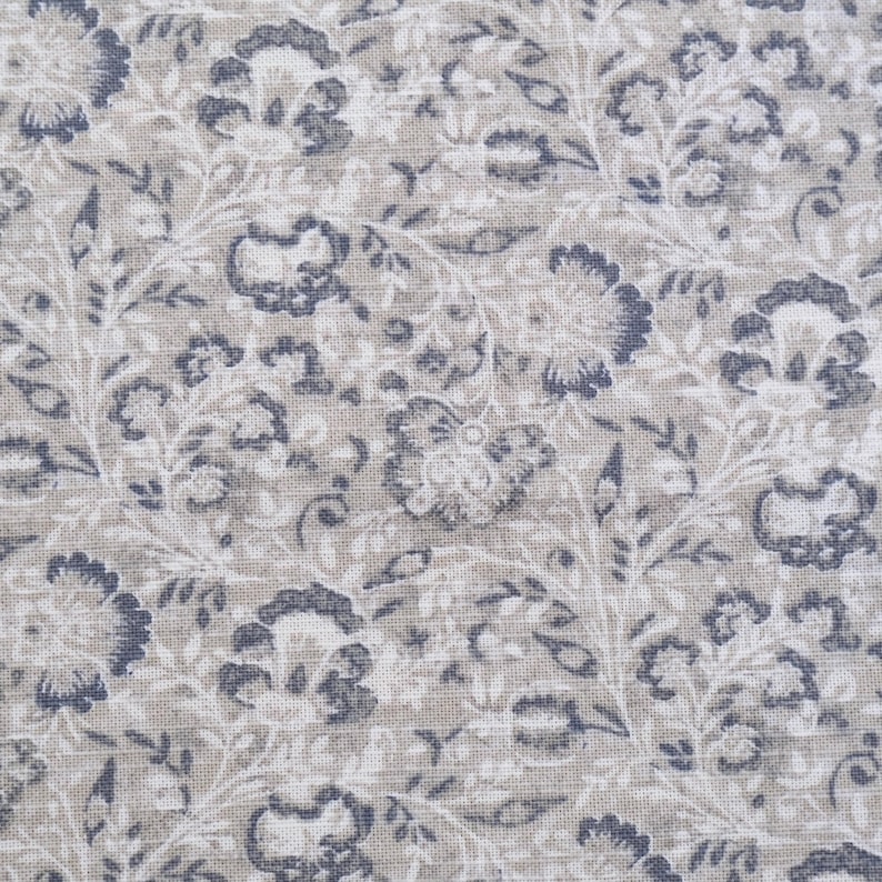 Taupe Gray Small Scale Print Fabric Winter Neutral Designer Botanical Pattern Home Decor Sewing Cotton Grey Tone Floral Fabric Medium Weight image 3