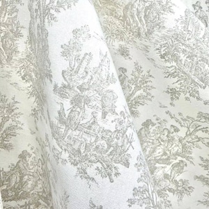 Cotton Toile Print Fabric by Yard Toile de Jouy Bedding Quilting Scenic Floral French Fabric for Sewing Cafe Curtain Historical Print Fabric Oatmeal