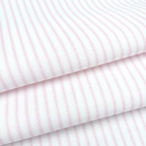 Tissu à rayures en coton au mètre, style champêtre, idéal pour la couture, housse de coussin ou rideaux. Rayures classiques, style vintage. Soft Pink
