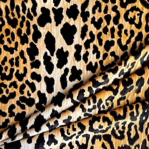 Leopard Print Velvet HighEnd Wild Feline Patterned Large Scale Exotic Textile Designer Jaguar Home Decor Upholstery Fabric Yardage Bulk image 7