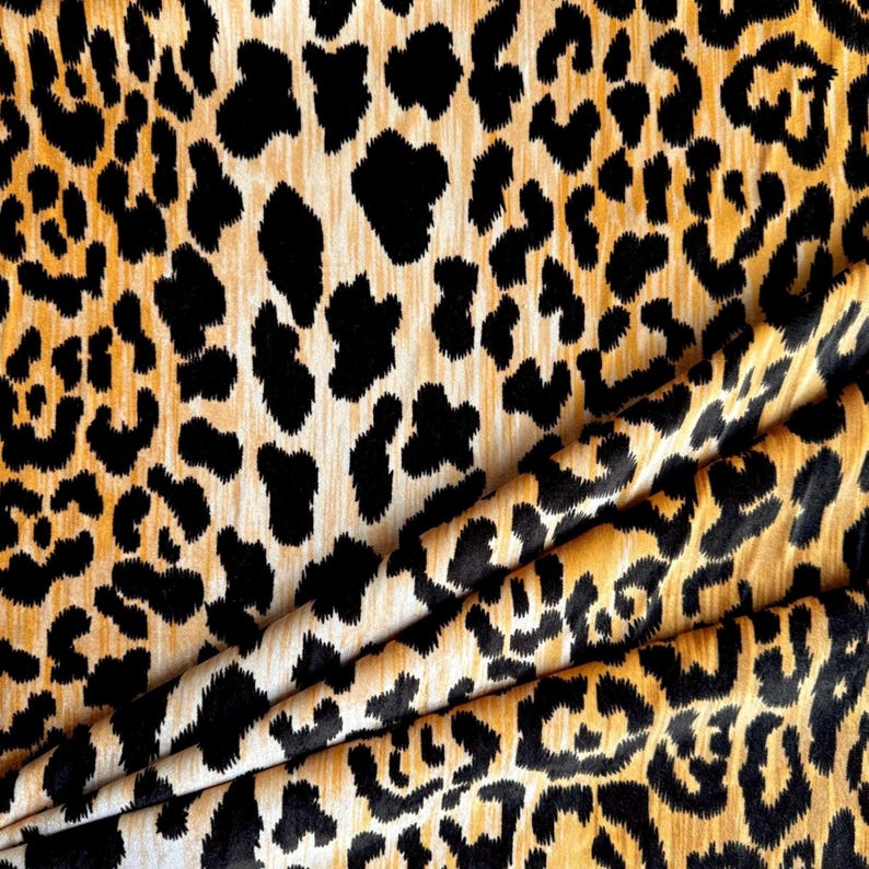 Leopard Print Velvet HighEnd Wild Feline Patterned Large Scale Exotic Textile Designer Jaguar Home Decor Upholstery Fabric Yardage Bulk image 7