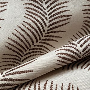 Brown Fern Print Fabric By The Yard Botanical Autumn Leaf Motif Upholstery Fabric Nature Inspired Home Decor Cotton Textile Fall Fabric