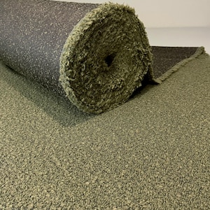 Boucle Fabric Moss Upholstery Textile Olive Nubbly Textured Green Chunky Bench Furnishing Material High Performance Upholstery Yardage Green image 1
