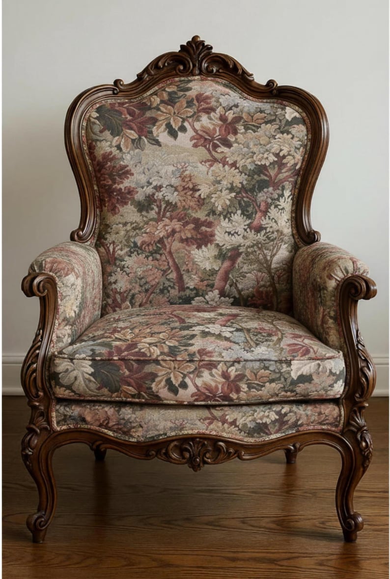 Tapestry Upholstery Fabric by the Yard Verdure Foliage Scenic Woven Textile Heavyweight Jacquard Antique Style Woodrose Sofa Chair Drapery image 10