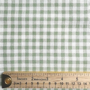 Sage Toile Fabric Light Green Gingham Cotton Pinstripe Soft Green Complementary Print Cottagecore Textile Kitchen Decor Curtain Tablecloth image 10