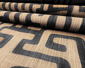 Geometric Fabric Brown Black Abstract Maze Canvas by Yard Drapery Wall Decor Textile Sofa Slipcover Chair Upholstery Pillow Cover DIY Idea