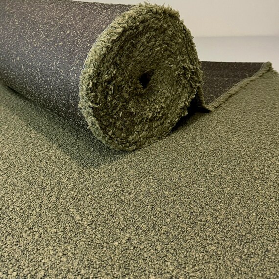 Boucle Fabric Moss Upholstery Textile Olive Nubbly Textured Green Chunky Bench Furnishing Material High Performance Upholstery Yardage Green
