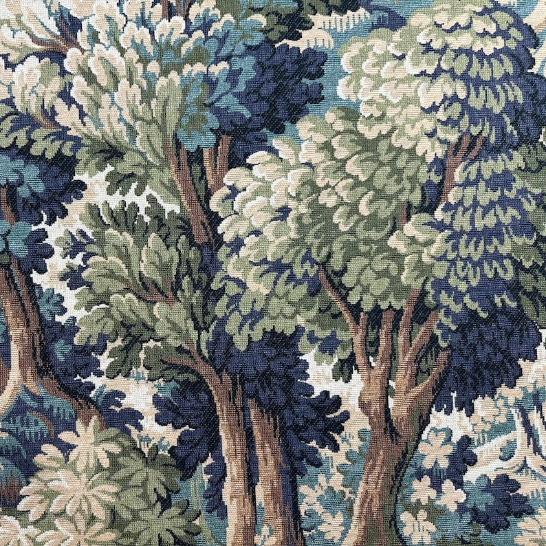 forest print fabric brown green teal 54 inch width