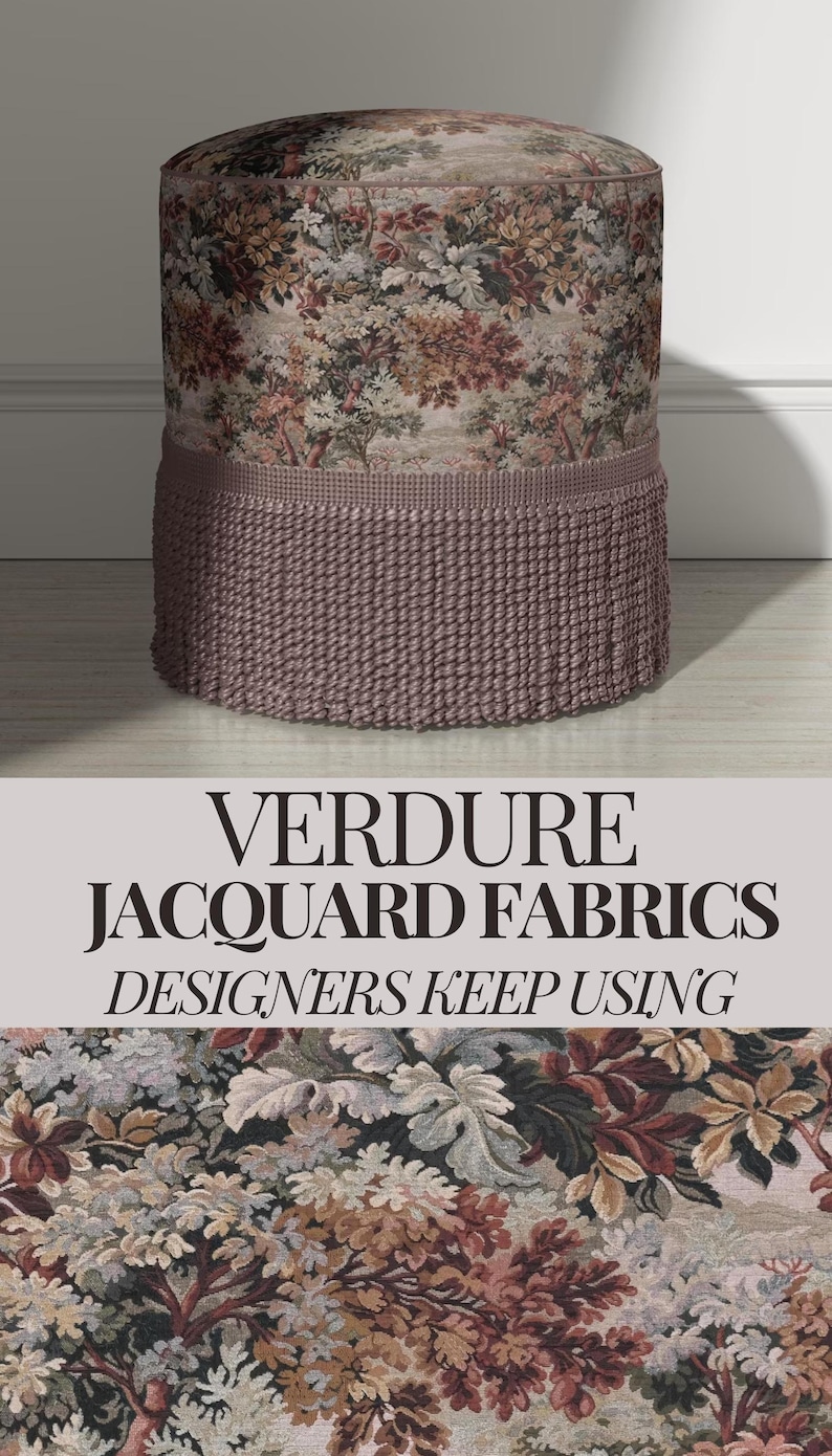 Tapestry Upholstery Fabric by the Yard Verdure Foliage Scenic Woven Textile Heavyweight Jacquard Antique Style Woodrose Sofa Chair Drapery image 14