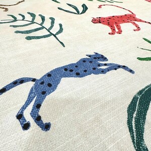 Jungle Fabric Cotton Big Cat Print Safari Nursery Fabric by Yard Colorful Animal Print Tropical Leopard Quilting Material Home Decor Sewing image 8