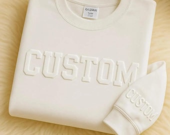 Custom Mascot Sweatshirt, Embossed Puff Print Sweatshirt, Custom Team Name Hoodie, Custom 3D Raised Text Hoodie,School Spirit Sweatshirt
