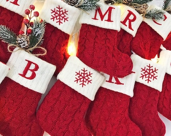 Personalized 2024 Embroidered Stocking, Christmas Stockings, Custom Initials Stockings, Christmas Gift, Family Stockings, Holiday Stockings