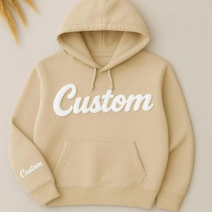 Custom Mascot Hoodie, Embossed Puff Print Sweatshirt, Custom Team Name Sweatshirt, Custom 3D Raised Text Hoodie,School Spirit Sweatshirt