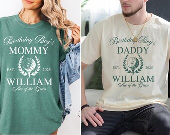 Hole In One Birthday Matching Mom Dad Shirts, First Birthday Family Matching Hole in One Tshirts, Custom Dad Mom Tees, Cute Birthday Gift