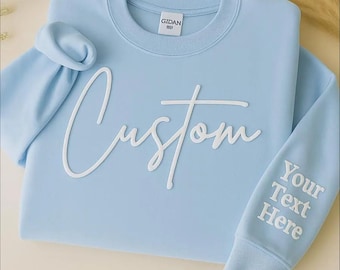 Embossed Puff Print Sweatshirt, Custom Team Name Hoodie, Custom Mascot Sweatshirt, Custom 3D Raised Text Hoodie,School Spirit Sweatshirt
