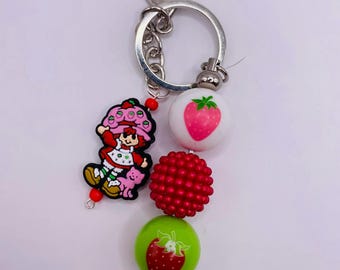 Strawberry girl keychain/bag accessory charm