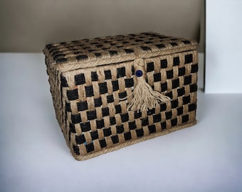 Handmade Container (Brown and Black Overlap with top)