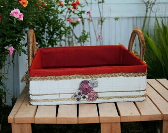 Handmade Container with a pop of RED