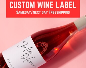 Photo Wine Bottle Label, Custom Wine Label, Birthday Gift, Personalized Wedding Wine Label, Wedding Wine Label, Wedding Gift, PRINTED