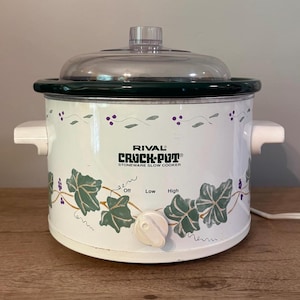 Vintage Rival Crock Pot Slow Cooker, 2 Quart Stoneware Slow Cooker, Model 3250