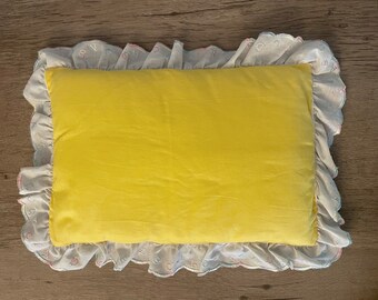 Vintage Handmade Crib Baby Pillow, Nursery Decor
