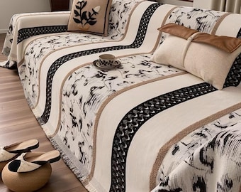 Modern Chenille Couch Cover/All-Season Sofa Slipcover/Soft Chenille Couch Cover