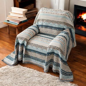 Nordic Couch Cover/Soft Couch Slipcover/Chenille Sofa Cover/Seat Couch Protection/Living Room Decor/Couch Through Blanket/Gift For Her