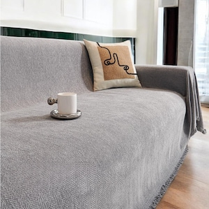 Soft Couch Cover/Chenille Couch Cover/Large Size Couch Cover/Boho Sofa Cover/Home Decor Sofa Blanket/Couch Through Blanket/Gift For Her