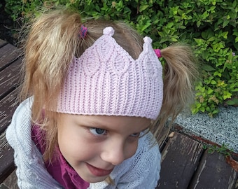 Crochet Crown Headband Pattern -  Princess Crown Headband / Crown Ear Warmer Pattern / Knit look Crochet Tiara Pattern /Easy Crochet Pattern