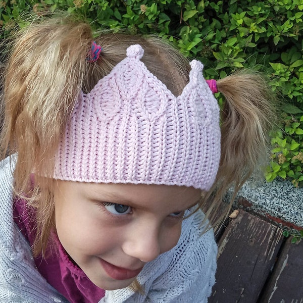 Crochet Crown Headband Pattern -  Princess Crown Headband / Crown Ear Warmer Pattern / Knit look Crochet Tiara Pattern /Easy Crochet Pattern