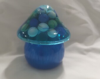 Blue Marble Mushroom Stash Jar