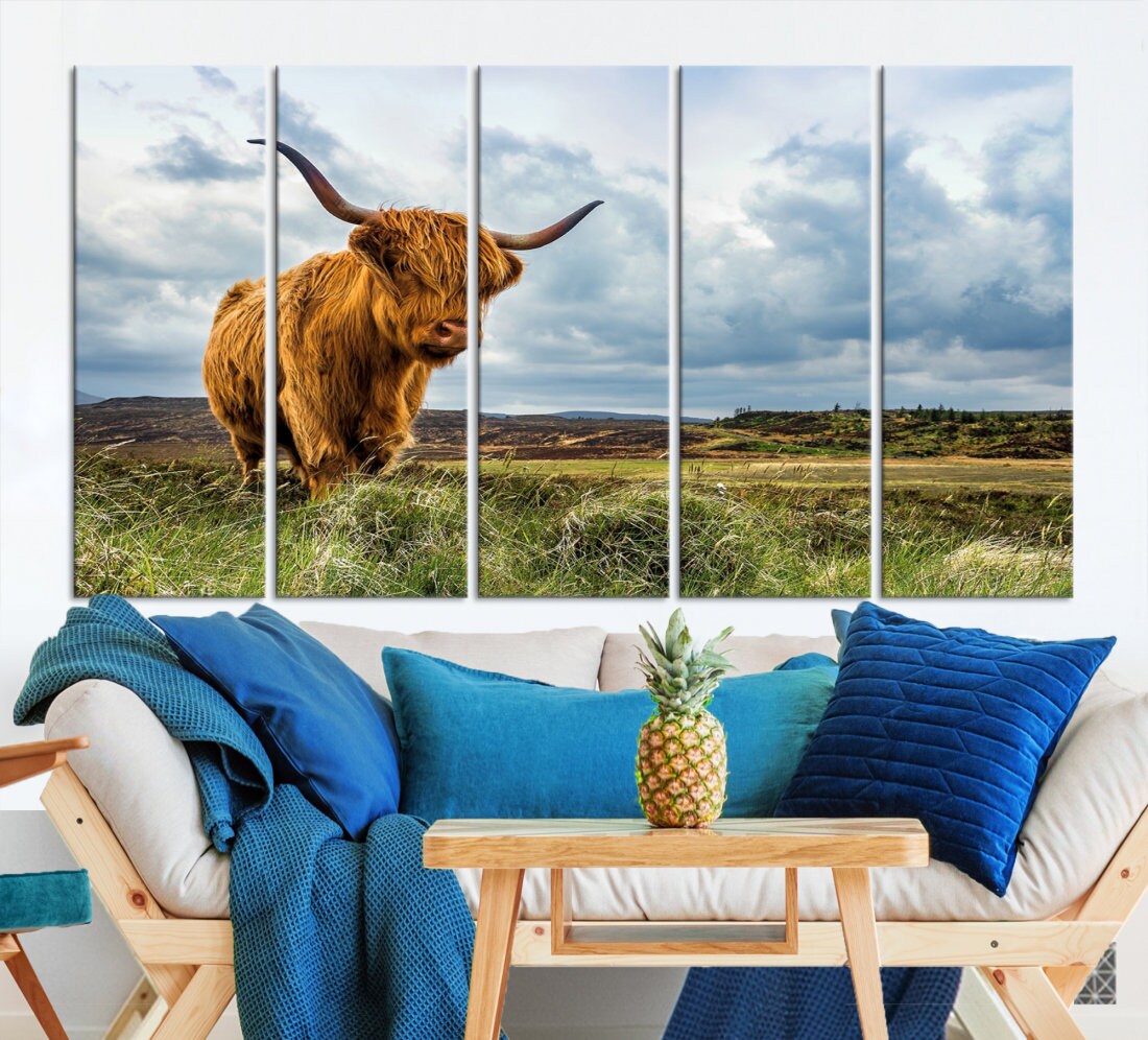 Hghland Cow Canvas Wall Art Farmhouse Décor - Etsy