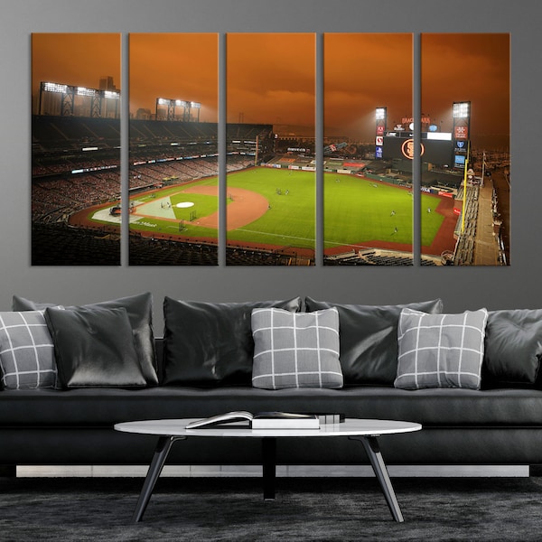 Oracle Park San Francisco Giants Stadium Framed Wall Art Canvas Print  Football Wall Art Ready to Hang Canvas Home Decor Baseball Gift