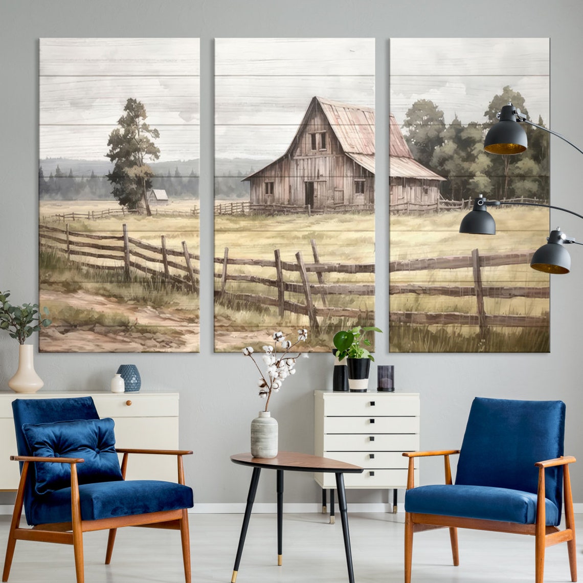 Vintage Wooden Barn Canvas Farmhouse Wall Decor Rustic Primitive ...