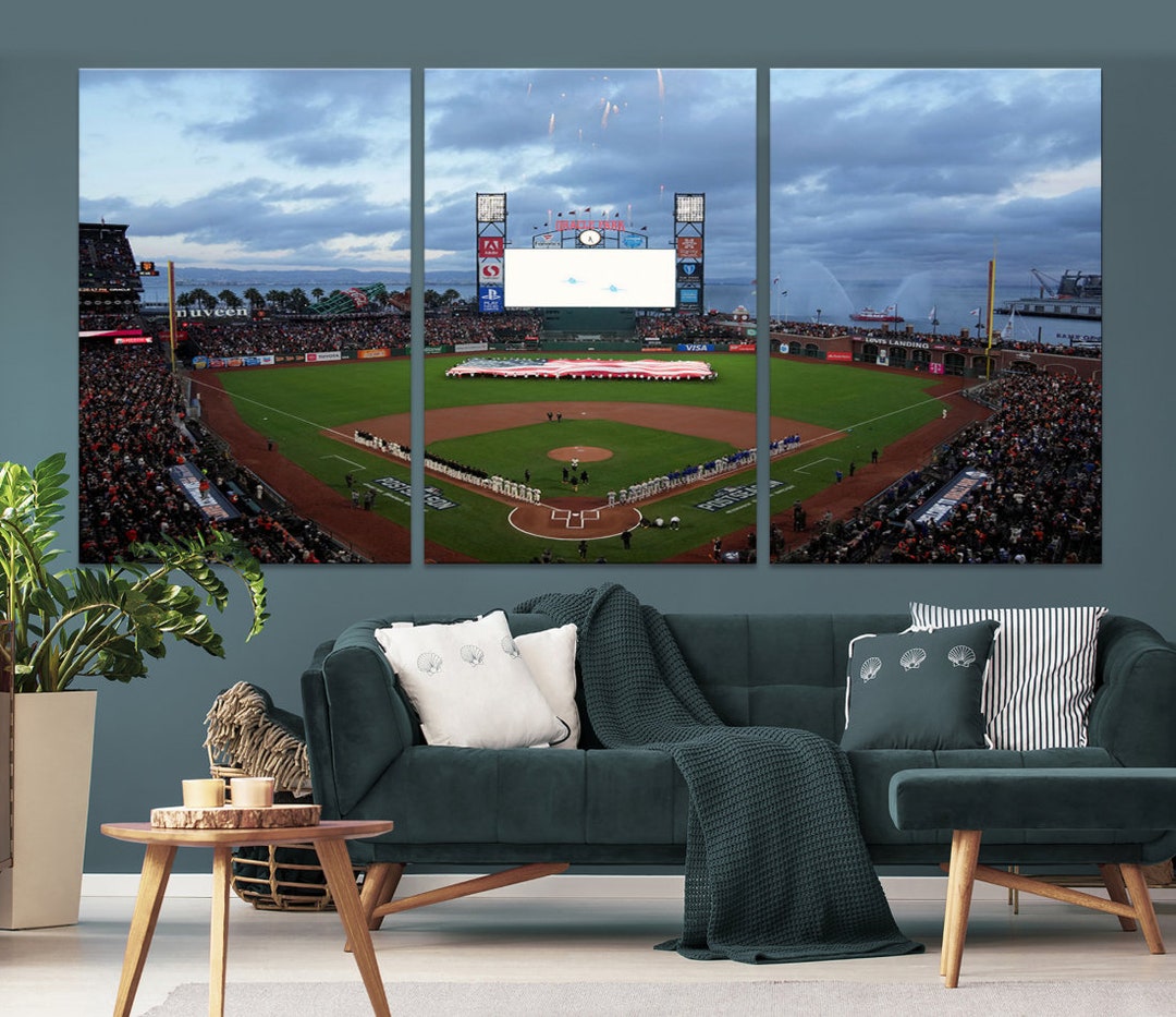 Oracle Park San Francisco Giants Stadium Framed Wall Art Canvas Print
