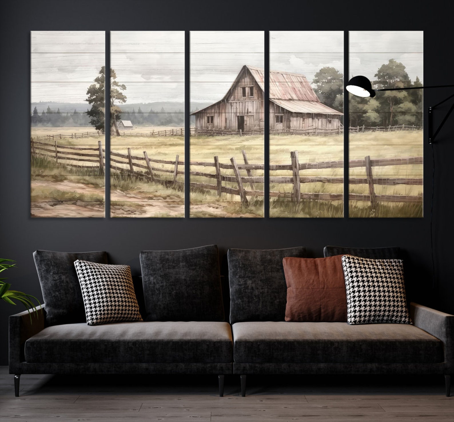 Rustic Canvas Vintage Wooden Barn Canvas Farmhouse Wall Decor Rustic Primitive ...