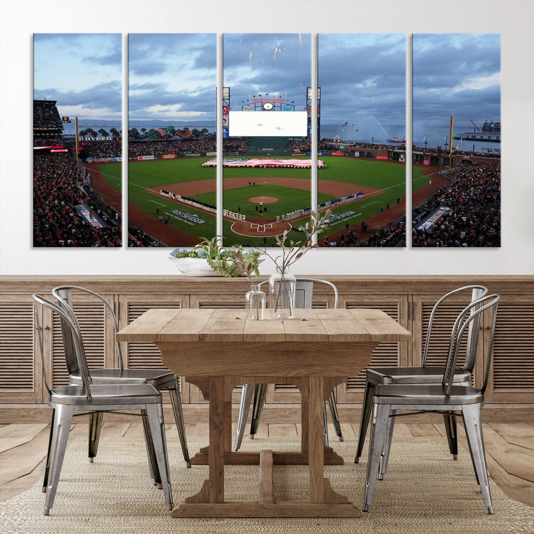 Oracle Park San Francisco Giants Stadium Framed Wall Art Canvas Print
