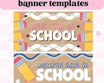 Editierbares Willkommen Banner Template: Classroom Türschild (Canva, Digital Download 72 x 36 inch)