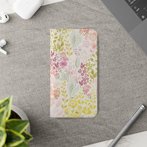 Floral Flip Case for Phones | Cute Phone Wallet with Stylish Floral Design | Unique Gift & Spring Accessory