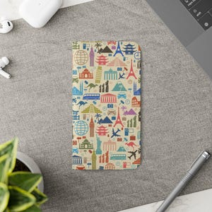 Custodia a libro ispirata ai viaggi per telefoni / Regalo perfetto per viaggiatori e amanti dell'avventura / Accessori da viaggio dal design unico