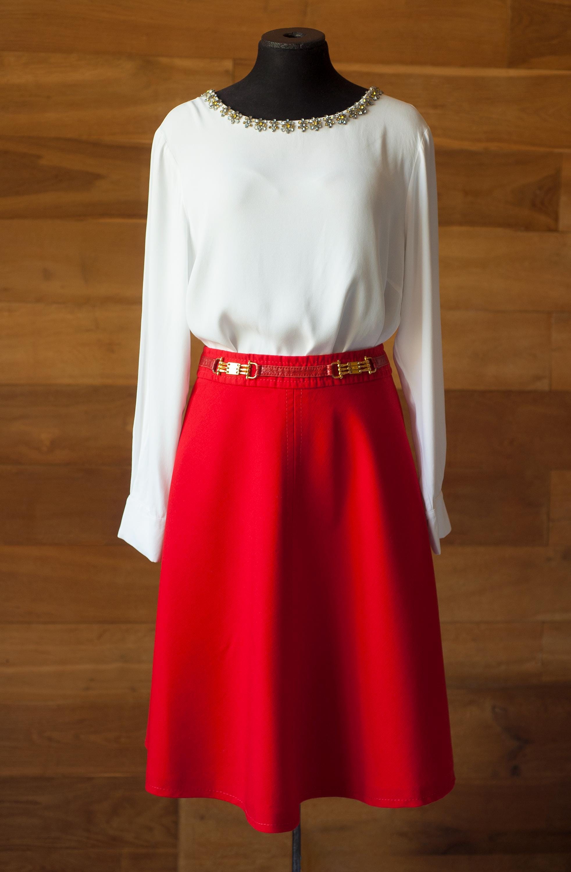 Celine Red Skirt - Etsy