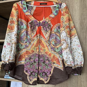 Roberto Cavalli Cotton floral Blouse, size M