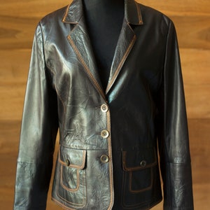 Brown natural leather jacket Best, size s