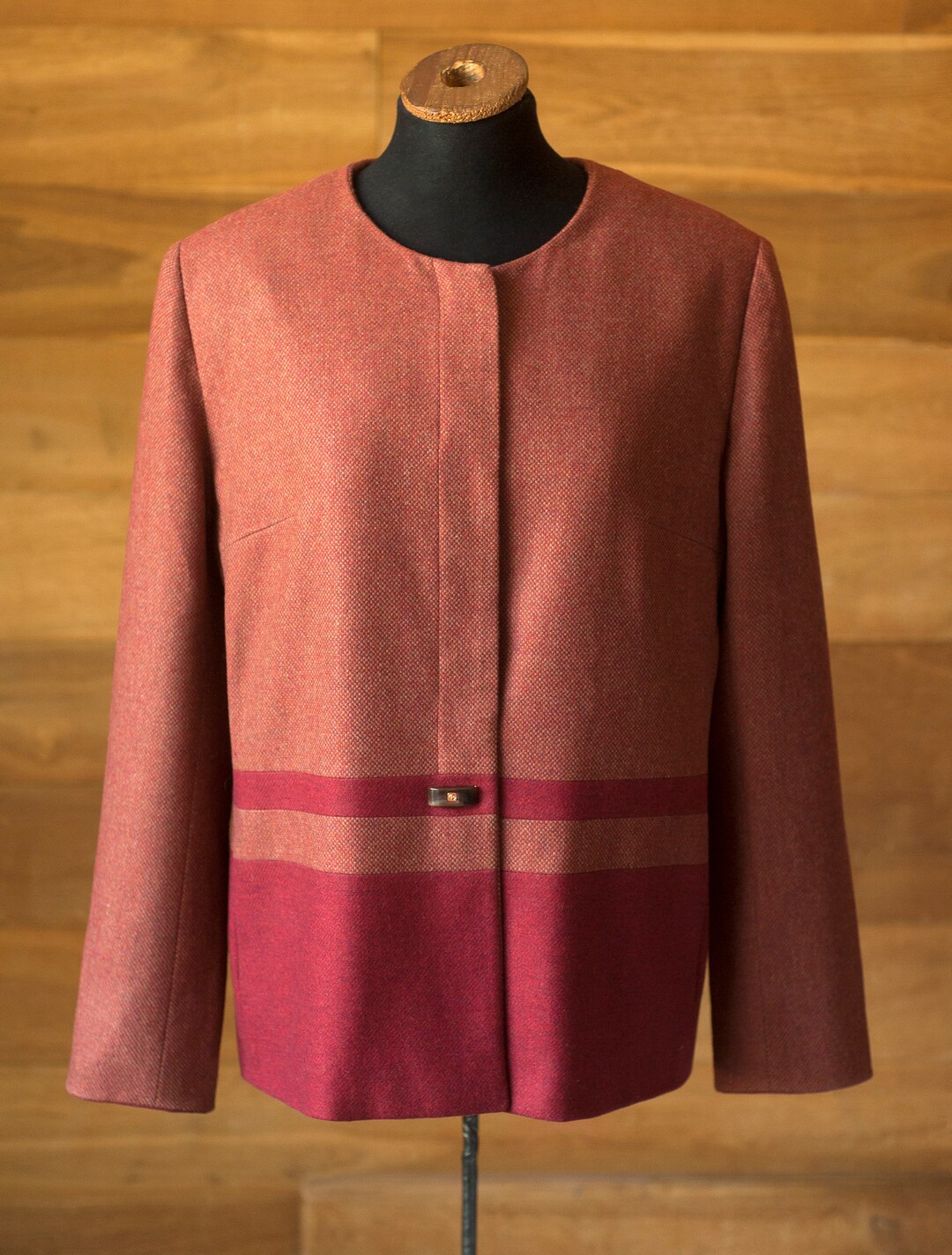 14990 Terracotta Ruched Sleeve Jacket