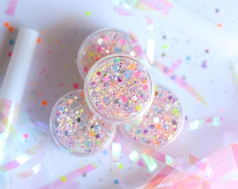 Confetti Cutie | Silver & Multicolor Hair Glitter Gel