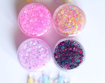 PARTY PACK | FOUR Hair Glitter Gels | Birthday Hair Glitter | Birthday Party