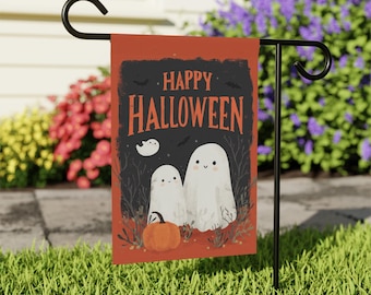 Leuke geesten huis- en tuinvlag, happy Halloween-verandabanner, spookfamiliehuisvlag, Trick or Treat-tuinvlag, decor spookachtig seizoen