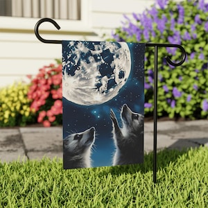 Praise the Moon Home and Garden Flag, Raccoon Porch Banner, Racoon House Flag, Trash Panda Garden Flag, Bootleg Lawn Flag, Funny Flag
